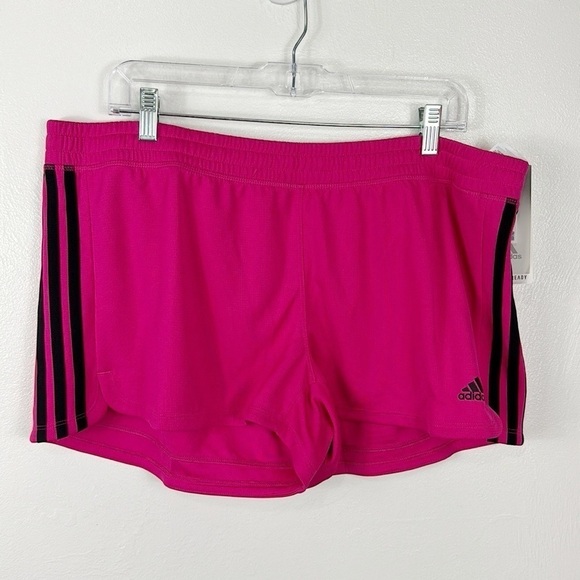 Adidas Women's XL Aeroready Pacer 3S Knit Training Short Pink NWT - Picture 1 of 14